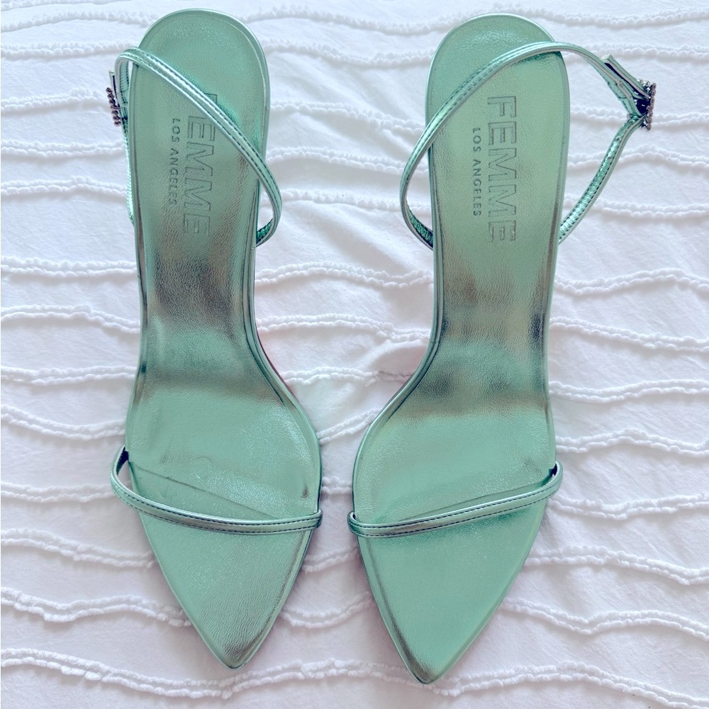 Women's Green Strappy Heels